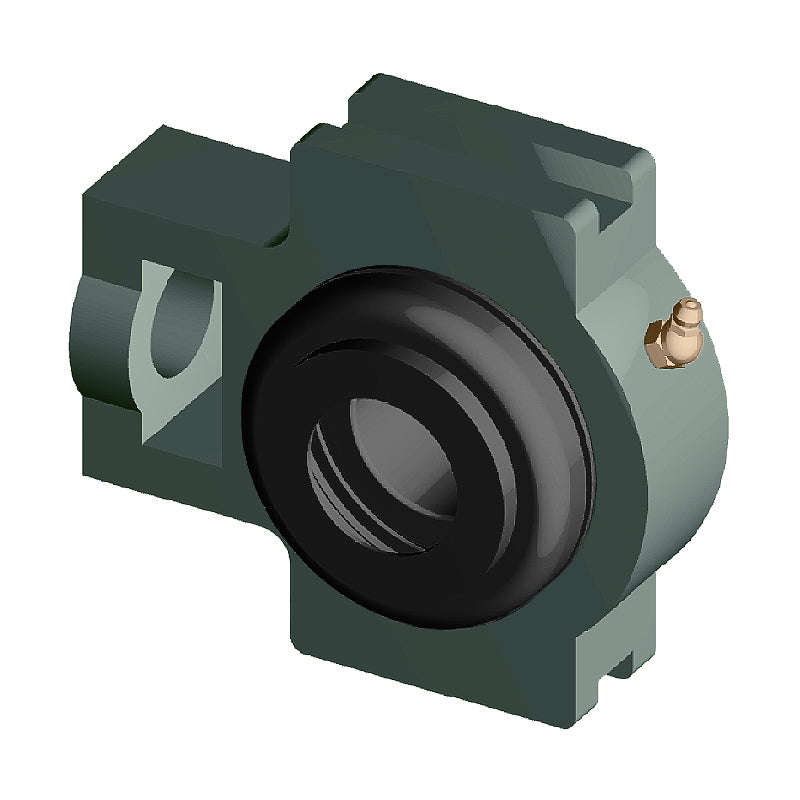 NTN S-UCTX09D1 Metric Cast Iron Take Up Unit with 45mm Bore Bearing Unit with Steel Plate Cover - Open Version - Allow 2-3 Days