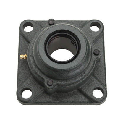 NTN S-UKF205ED1/HE2305 Imperial Four Bolt Square Cast Iron Housing with Steel Plate Cover - Open Version - Insert and Adaptor Sleeve Fits 3/4 inch Shaft - Allow 2-3 Days