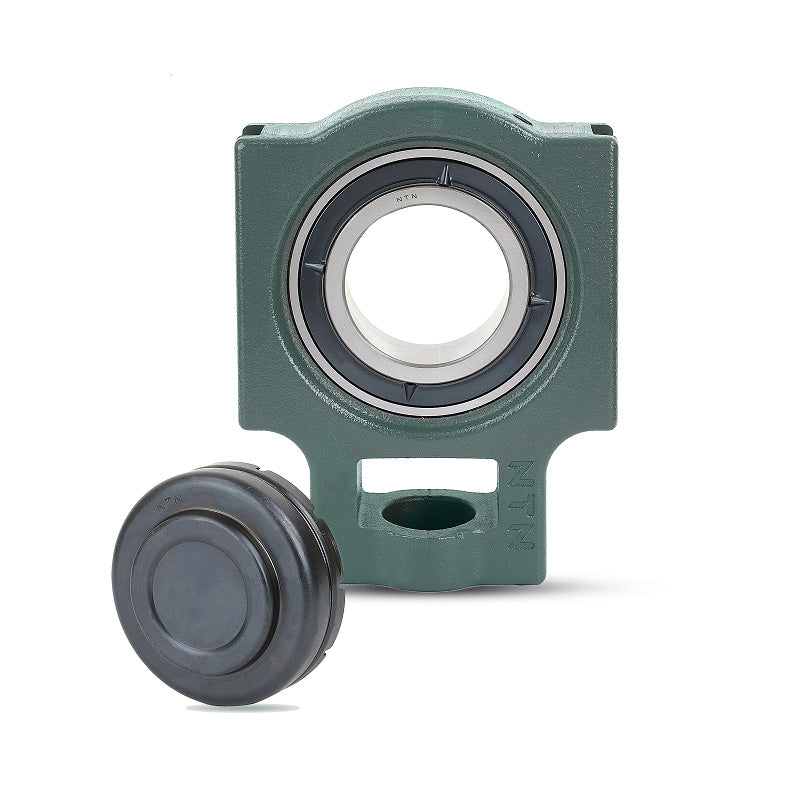 NTN SM-UKT207SD1/HS2307 Imperial Cast Iron Take Up Unit with Steel Plate Cover - Closed Version - Insert and Adaptor Sleeve Fits 1-1/8 inch Shaft - Allow 2-3 Days