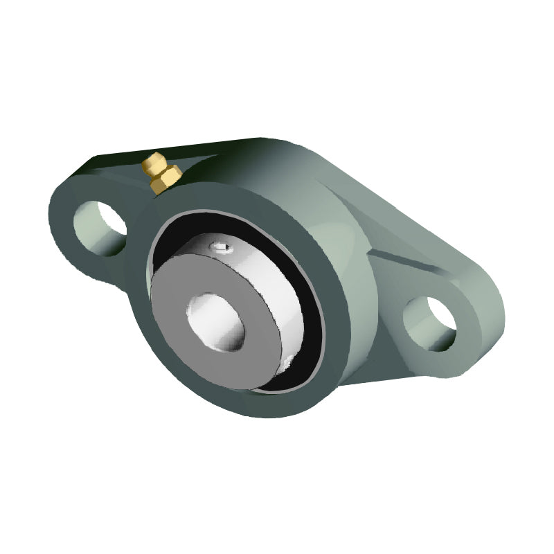 NTN UCFLX10D1 Metric Two Bolt Oval Cast Iron Flange Housing with 50mm Bore Insert - Allow 2-3 Days
