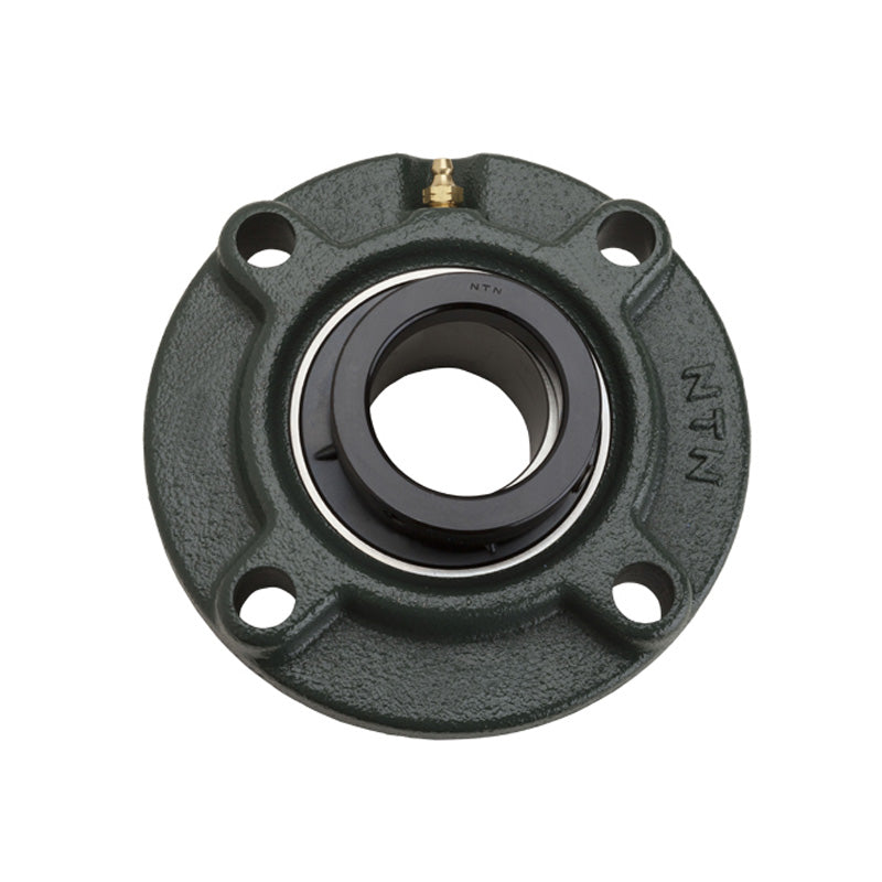 NTN M-UELFC206-102D1 Imperial Four Bolt Cast Iron Round Flanged Housing with 1-1/8 inch Eccentric Collar Insert - Allow 2-3 Days