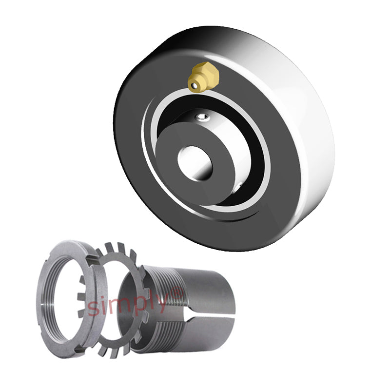 NTN UKC305D1/HE2305 Imperial Cast Iron Cartridge Unit with Adaptor Sleeve Mounted and 3/4 inch Bore Insert 3.5433 inch Outside Dia - Allow 2-3 Days