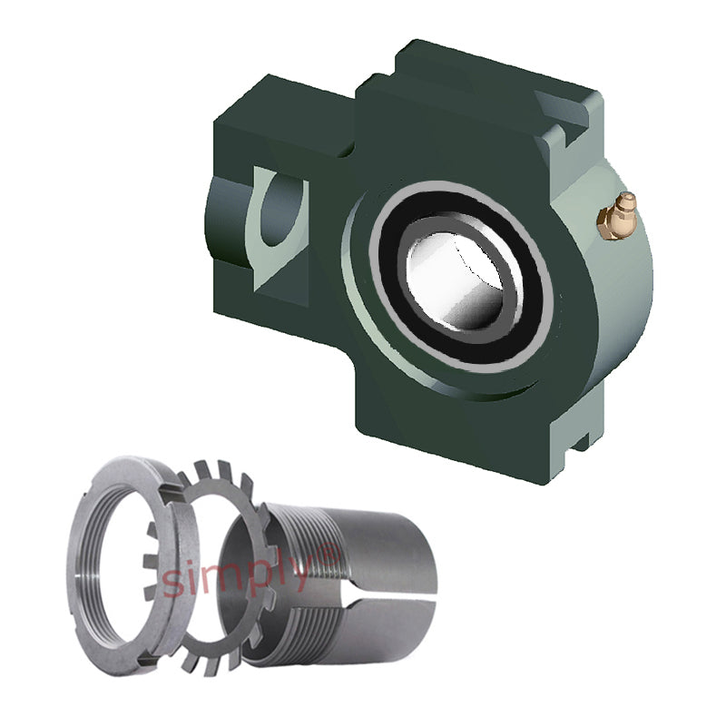 NTN UKT216D1/HE2316X Imperial Cast Iron Take Up Unit Insert and Adaptor Sleeve Fits 2-3/4 inch Shaft - Allow 2-3 Days
