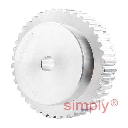 P40-XL-037 - 1/5 inch Pitch 40 Tooth Pilot Bore Aluminium Timing Pulley for 3/8 inch Wide Belt
