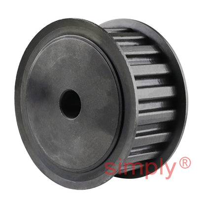 P19-L-050F - 3/8 inch Pitch 19 Tooth Flanged Pilot Bored Steel Timing Pulley for 1/2 inch Wide Belts