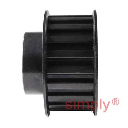 P24-H-100F - 1/2 inch Pitch 24 Tooth Flanged Pilot Bored Steel Timing Pulley for 1 inch Wide Belts