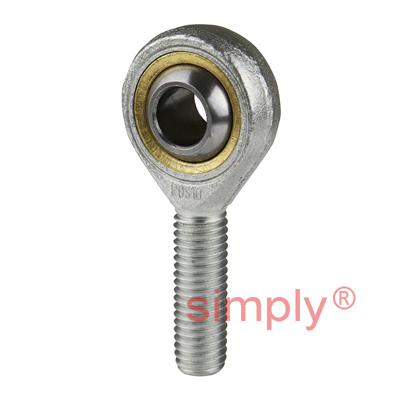 Budget POS10EC Maintenance Free Right Hand Steel / PTFE Lined Plain Male Rod End 10mm Bore M10x1.5 Thread
