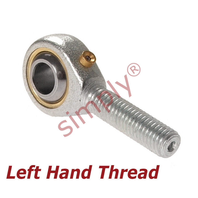 Budget POS18L Left Hand Steel / Bronze Lined Plain Male Rod End 18mm Bore M18x1.5 Thread