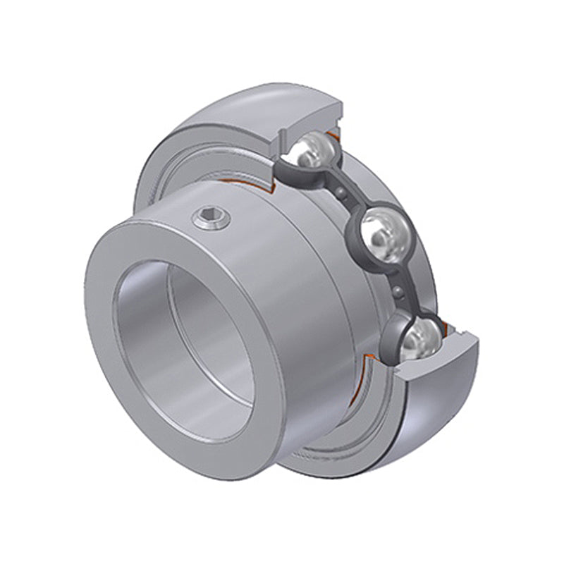 SNR SES204 Metric Stainless Flatback Spherical Outer Food Safe Bearing Insert 20mm Bore 47mm Outside Diameter with Eccentric Collar - Allow 2-3 Days