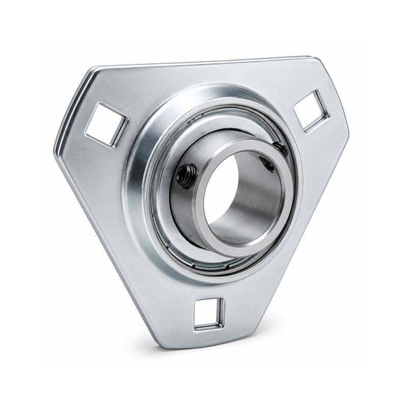 RHP SLFT7/8DEC Pressed Steel 3 Bolt Triangle Flange Housing and 7/8 inch Bore Insert