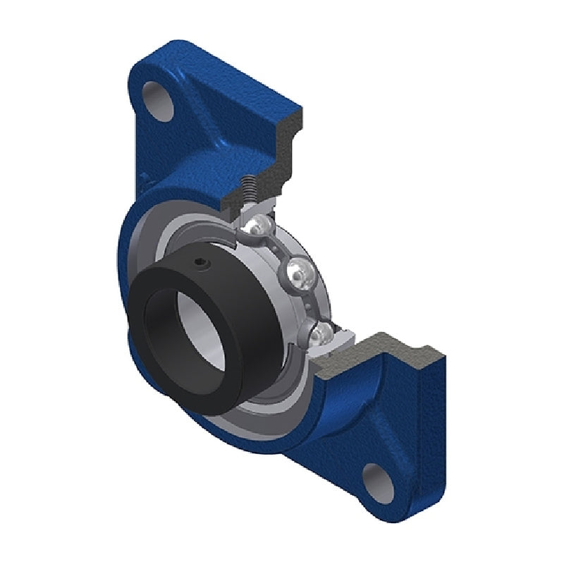 SNR ESF203N Metric Four Bolt Square Cast Iron Flange Housing with Eccentric Collar 17mm Bore - Allow 2-3 Days