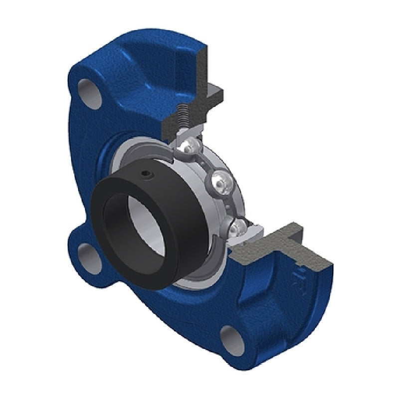 SNR ESFC209 Metric Four Bolt Cast Iron Round Flanged Housing with 45mm Eccentric Collar Insert - Allow 2-3 Days