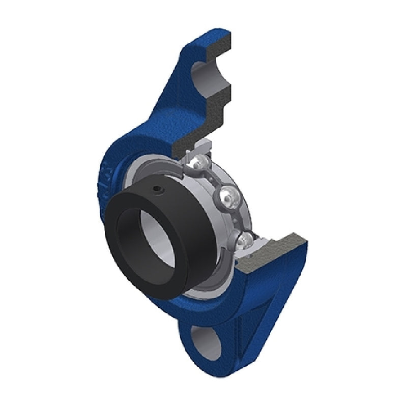 SNR ESFL211 Metric Two Bolt Cast Iron Oval Housing with 55mm Bore Eccentric Collar Insert - Allow 2-3 Days