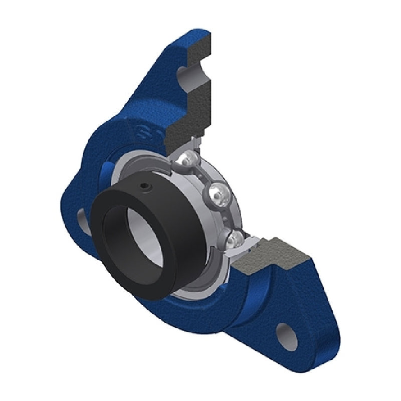 SNR ESFTE202 Metric Three Bolt Cast Iron Triangular Housing Unit with Eccentric Collar Insert 15mm Bore - Allow 2-3 Days