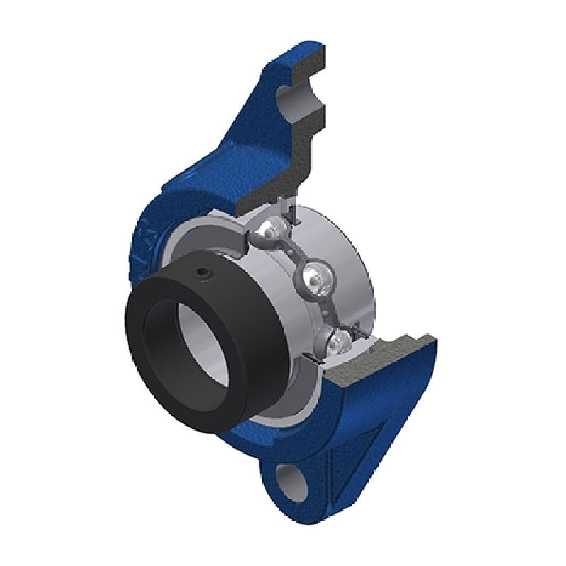 SNR EXFLE210 Metric Two Bolt Cast Iron Oval Housing with 50mm Bore Eccentric Collar Insert - Allow 2-3 Days
