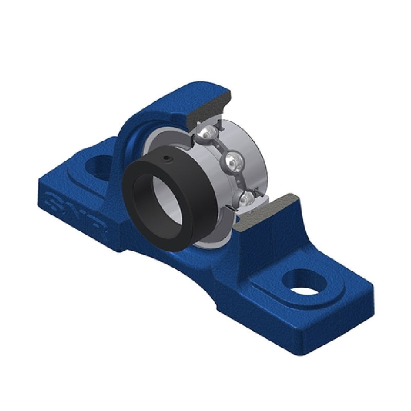 SNR EXP317 Metric Cast Iron Two Bolt Pillow / Plummer Block Housing with 85mm Eccentric Collar Insert - Allow 2-3 Days