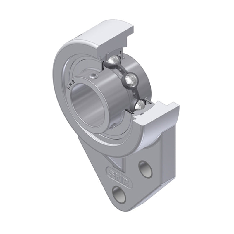 SNR MUCFBL207-20 Imperial Thermoplastic Three Bolt Flanged Bracket Housing Unit with 1/4 inch Bore Insert - Allow 2-3 Days
