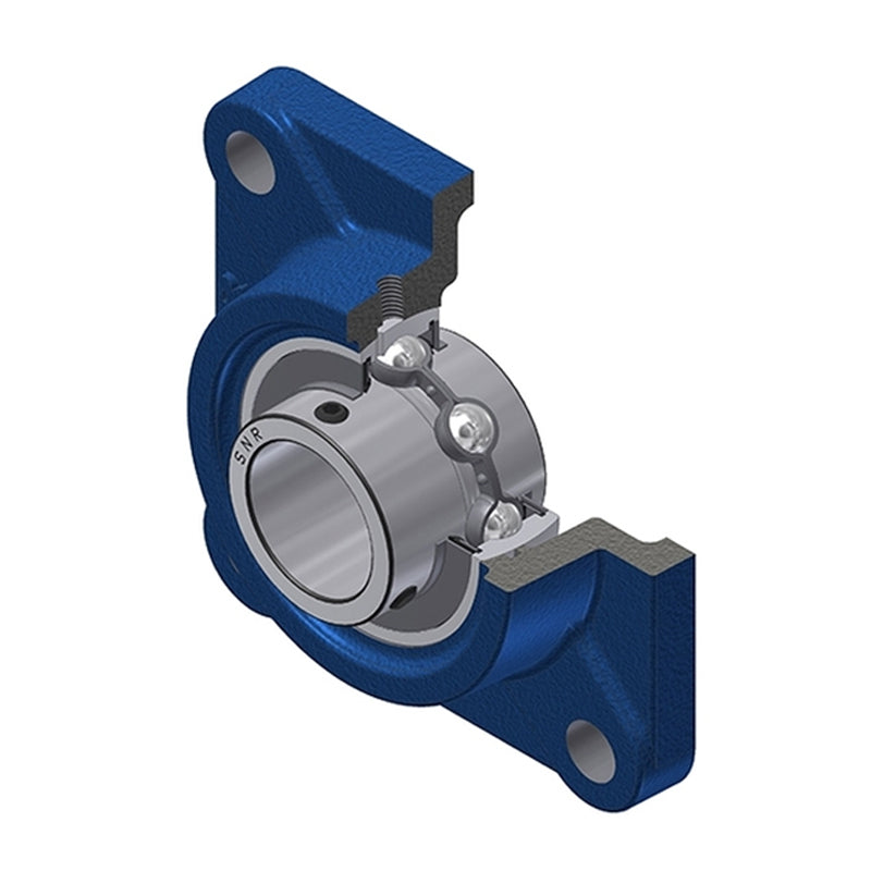 SNR UCF311 Metric Four Bolt Square Cast Iron Flange Housing with 55mm Bore Insert - Allow 2-3 Days