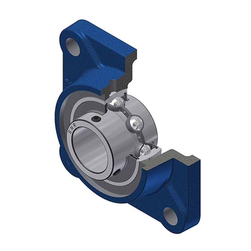 SNR UCF202-10N Imperial Four Bolt Square Cast Iron Flange Housing with 5/8 inch Bore Insert - Allow 2-3 Days