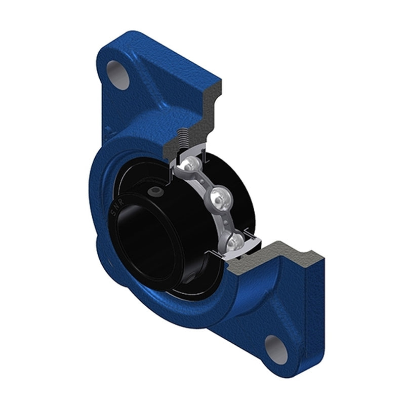 SNR UCF214T20 Metric Four Bolt Square Cast Iron Flange Housing with 70mm Bore Insert Wide Temperature Version - Allow 2-3 Days