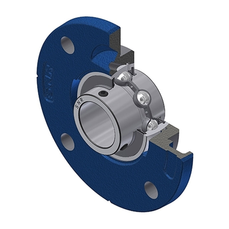 SNR UCFCE210 Metric Four Bolt Cast Iron Round Flanged Housing with 50mm Insert - Allow 2-3 Days