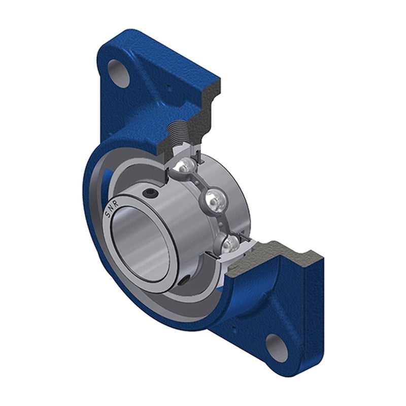 SNR UCFE210-30N Imperial Four Bolt Square Cast Iron Flange Housing with 1-7/8 inch Bore Insert - Allow 2-3 Days