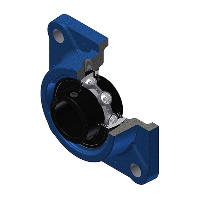 SNR UCFE210T20 Metric Four Bolt Square Cast Iron Flange Housing with 50mm Bore Insert Wide Temperature Version - Allow 2-3 Days