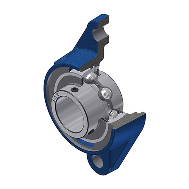 SNR UCFLE206N Metric Two Bolt Oval Cast Iron Flange Housing with 30mm Bore Insert - Allow 2-3 Days