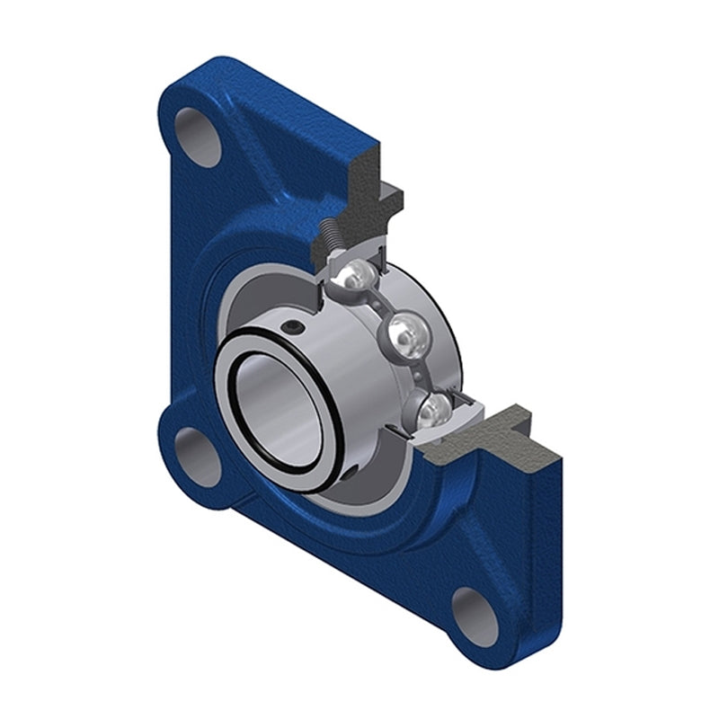 SNR UCFS326 Metric Four Bolt Square Cast Iron Flange Housing with 130mm Bore Insert - Allow 2-3 Days