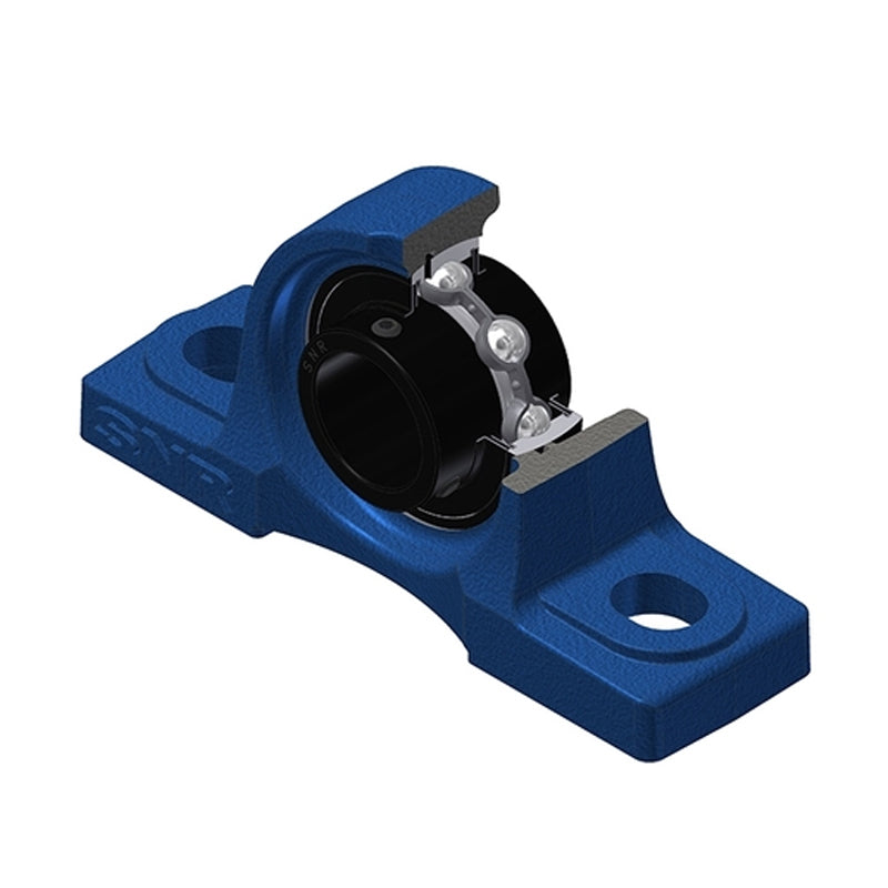 SNR UCP209T20 Metric Cast Iron Two Bolt Pillow / Plummer Block Housing with 45mm Bore Insert Wide Temperature Version - Allow 2-3 Days