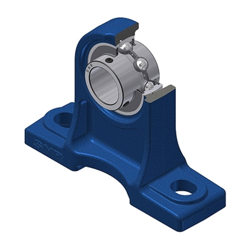 SNR UCPH203 Metric Cast Iron High Centre Height Two Bolt Pillow / Plummer Block Housing with 17mm Bore Insert - Allow 2-3 Days