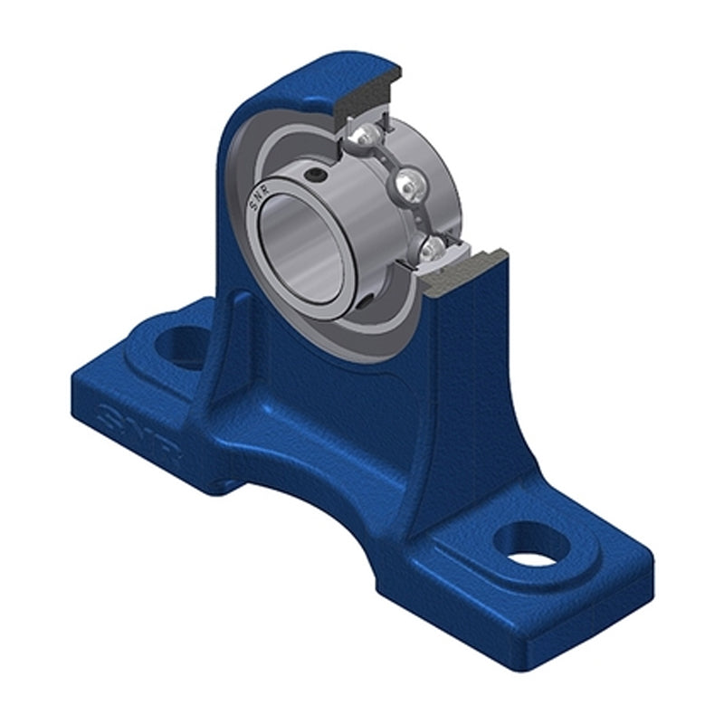 SNR UCPH209N Metric Cast Iron High Centre Height Two Bolt Pillow / Plummer Block Housing with 45mm Bore Insert - Allow 2-3 Days