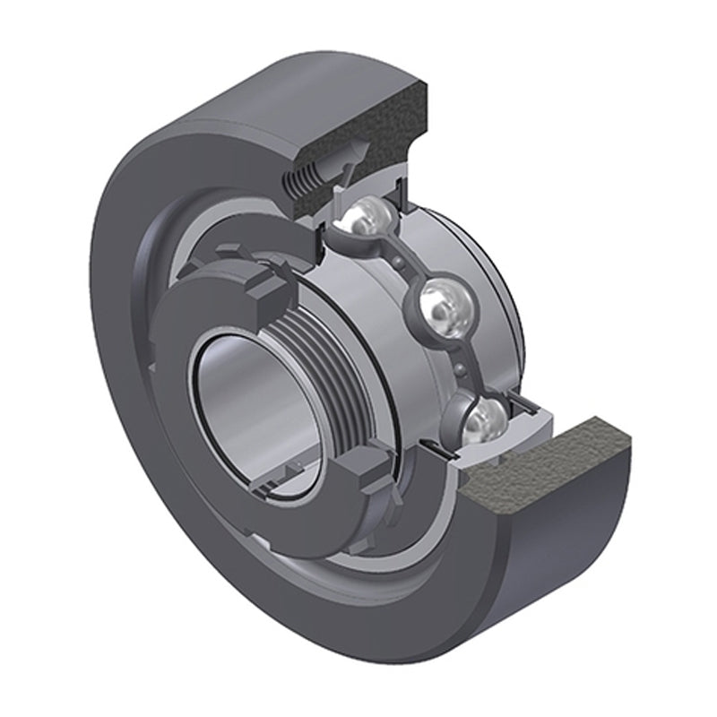 SNR UKC322H Metric Cast Iron Cartridge Unit with Adaptor Sleeve Mounted and 100mm Bore Insert 80mm Outside Dia - Allow 2-3 Days