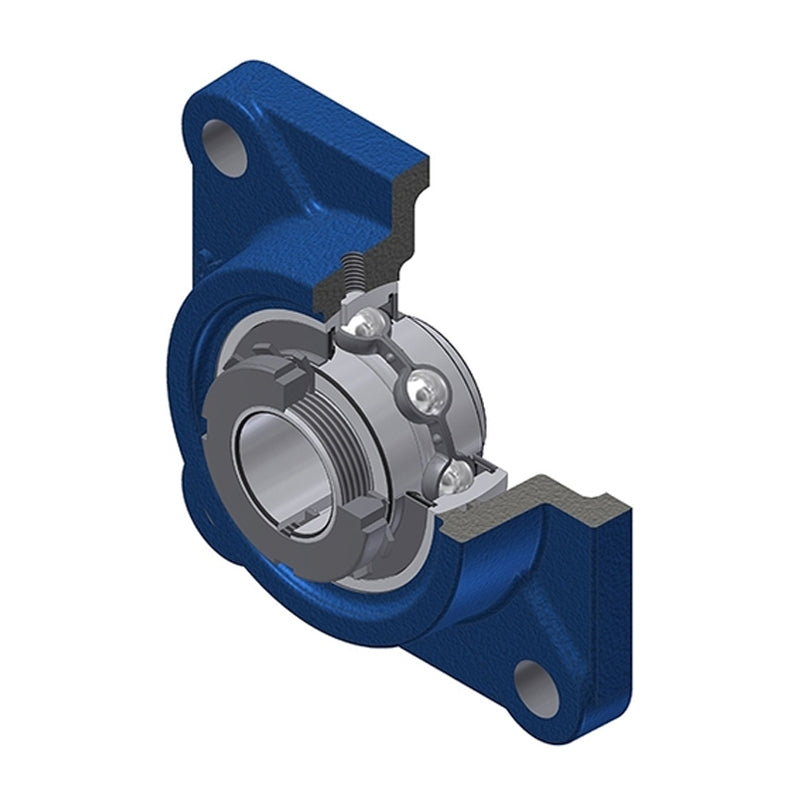 SNR UKF210H Metric Four Bolt Square Cast Iron Housing Insert and Adaptor Sleeve Fits 45mm Shaft - Allow 2-3 Days