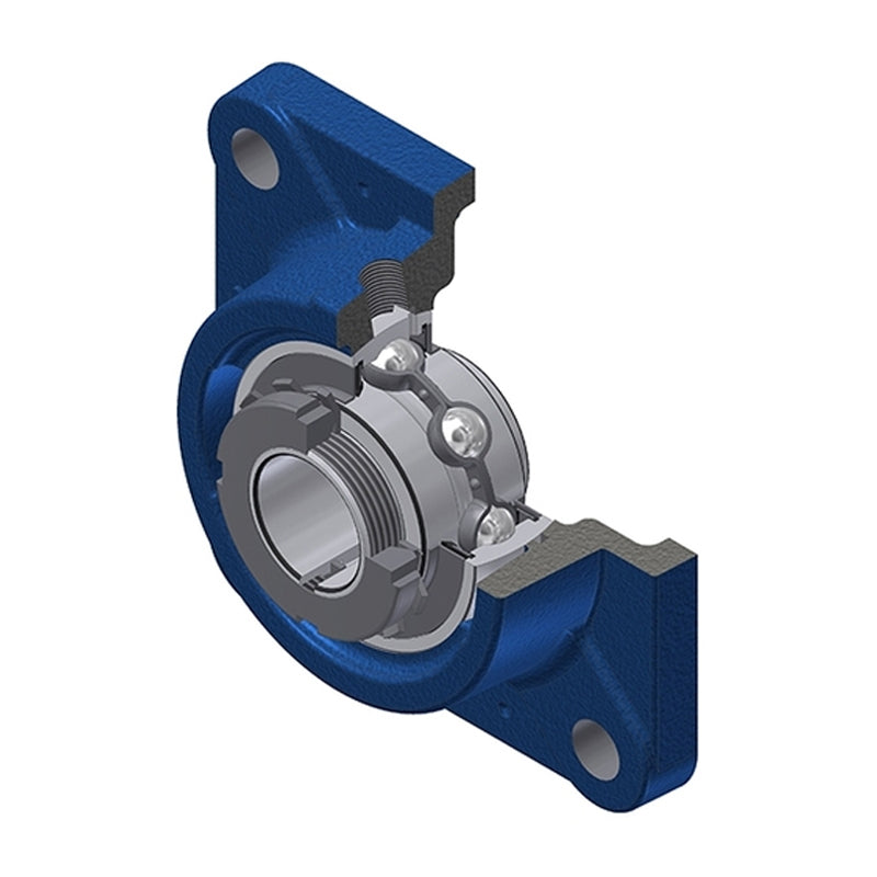 SNR UKFE213H Metric Four Bolt Square Cast Iron Flange Housing Insert and Adaptor Sleeve Fits 60mm Shaft - Allow 2-3 Days
