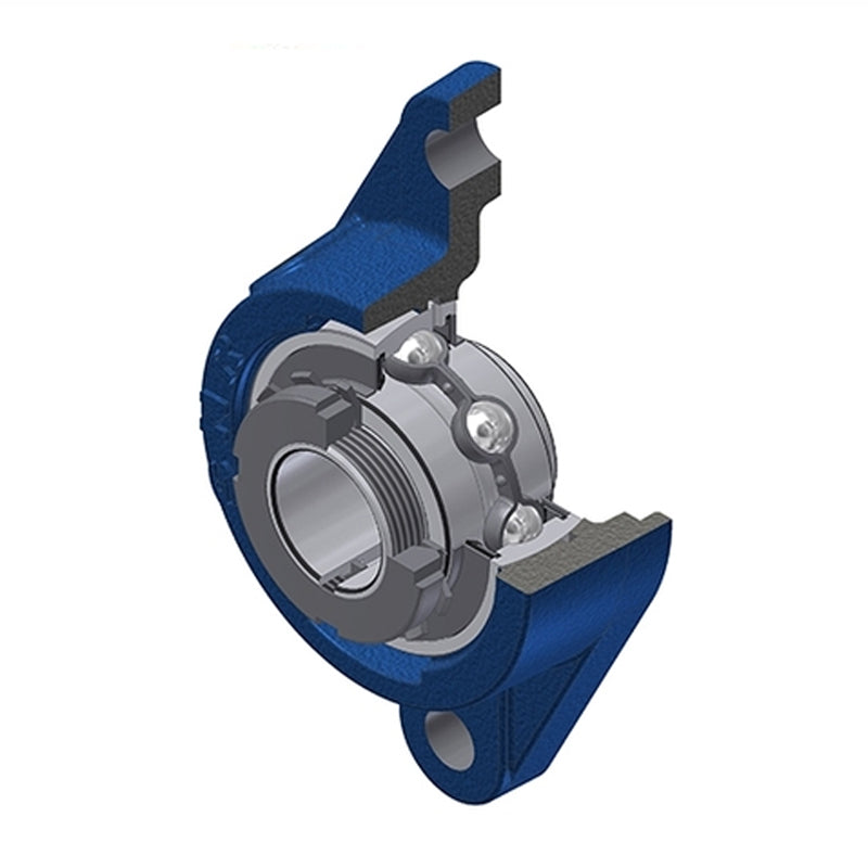 SNR UKFLE206H Metric Two Bolt Cast Iron Oval Housing Insert and Adaptor Sleeve Fits 25mm Shaft - Allow 2-3 Days