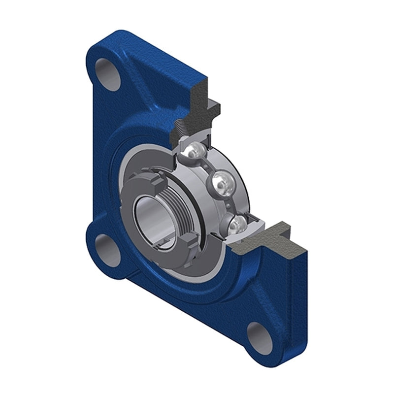 SNR UKFS316H Metric Four Bolt Square Cast Iron Housing Insert and Adaptor Sleeve Fits 70mm Shaft - Allow 2-3 Days