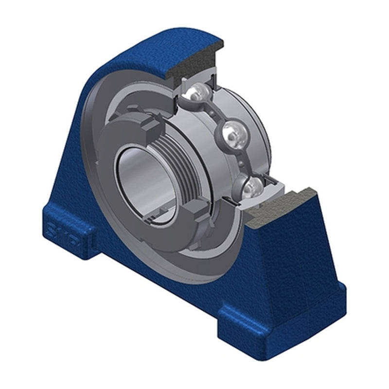 SNR UKPAE212HN Threaded Base Small Footprint Metric Pillow / Plummer Block Housing Insert and Adaptor Sleeve Fits 55mm Shaft - Allow 2-3 Days