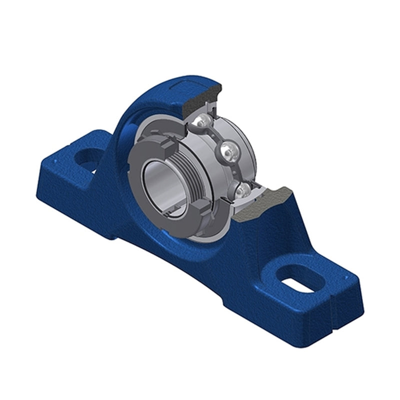 SNR UKPE218H Metric Cast Iron Two Bolt Pillow / Plummer Block Housing Insert and Adaptor Fits 80mm Shaft - Allow 2-3 Days