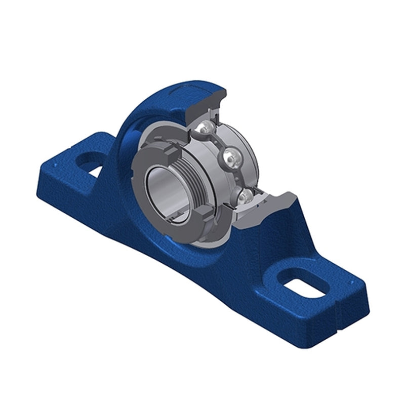 SNR UKPLE208H Metric Cast Iron Two Bolt Pillow / Plummer Block Housing Insert and Adaptor Sleeve Fits 35mm Shaft - Allow 2-3 Days