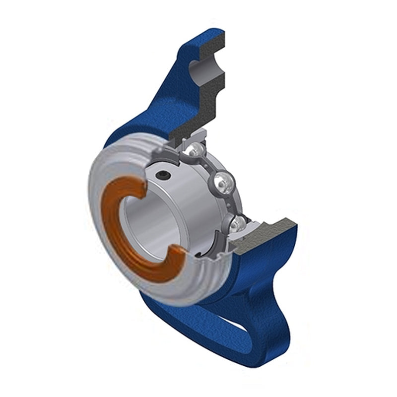 SNR USFA209CO Metric Cast Iron Adjustable Flange Unit with 45mm Insert with Narrow Steel Plate Cover - Open Version - Allow 2-3 Days