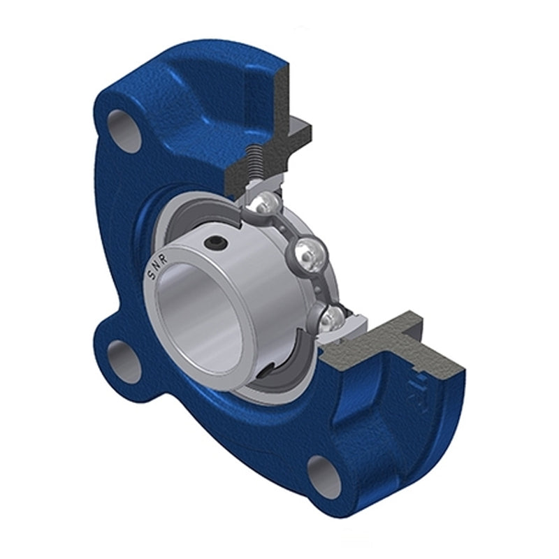 SNR USFC210 Metric Four Bolt Cast Iron Round Flanged Housing with 50mm Insert - Allow 2-3 Days