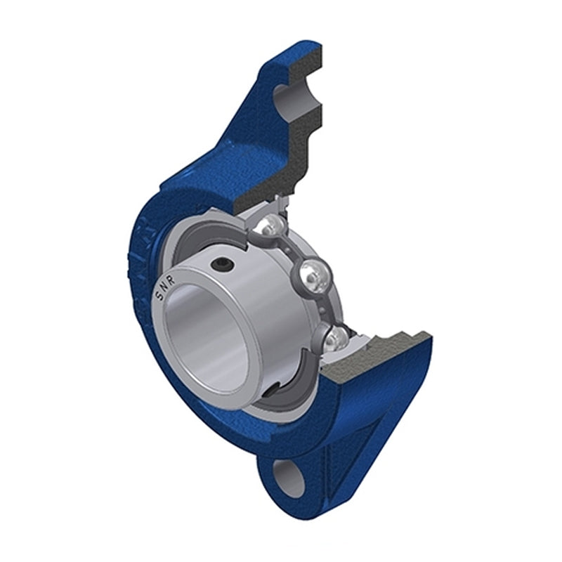 SNR USFLE211 Metric Two Bolt Oval Cast Iron Flange Housing with 55mm Bore Insert - Allow 2-3 Days