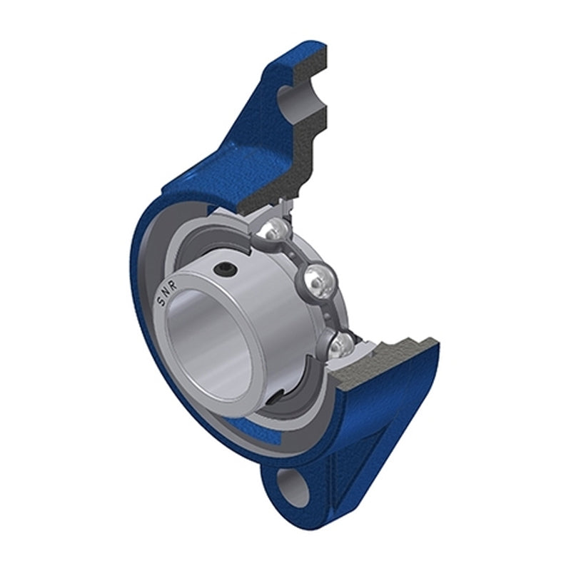 SNR USFLE211N Metric Two Bolt Oval Cast Iron Flange Housing with 55mm Bore Insert - Allow 2-3 Days