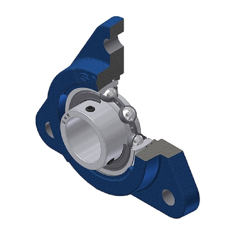 SNR USFTE207 Metric Three Bolt Cast Iron Triangular Housing with 35mm Bore Insert - Allow 2-3 Days