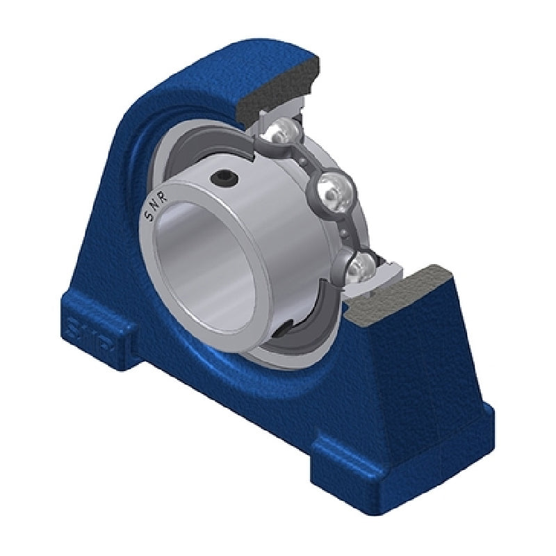 SNR USPAE212 Threaded Base Small Footprint Metric Pillow / Plummer Block Housing Supplied with 60mm Bore Insert