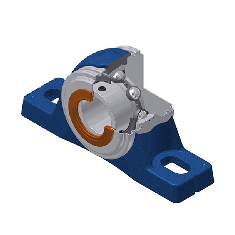SNR USPLE203CC Metric Cast Iron Two Bolt Pillow / Plummer Block Housing with 17mm Bore Insert - Allow 2-3 Days