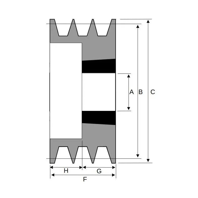 90X3SPA 90mm Pitch Diameter SPA Section Tapered Locking Bush Type Pulley with 3 Grooves (Bush not Incl.)
