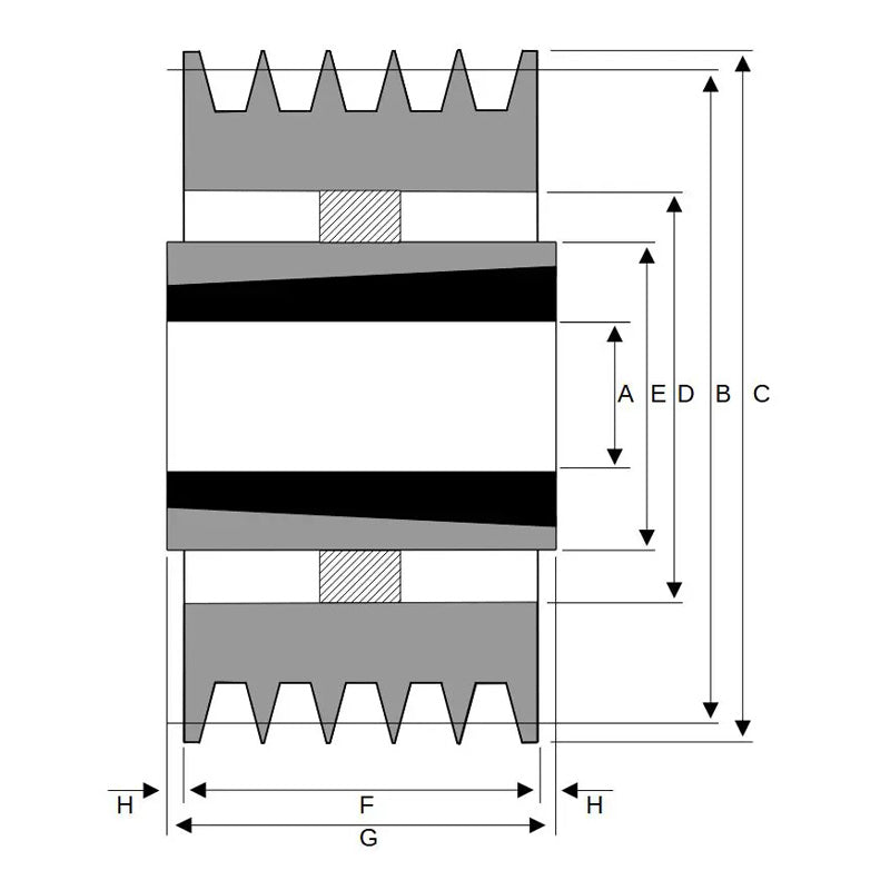 PowerDrive 315X5SPA 315mm Pitch Diameter SPA Section Tapered Locking Bush Type Pulley with 5 Grooves (Bush not Incl.) - Allow 2-3 Days