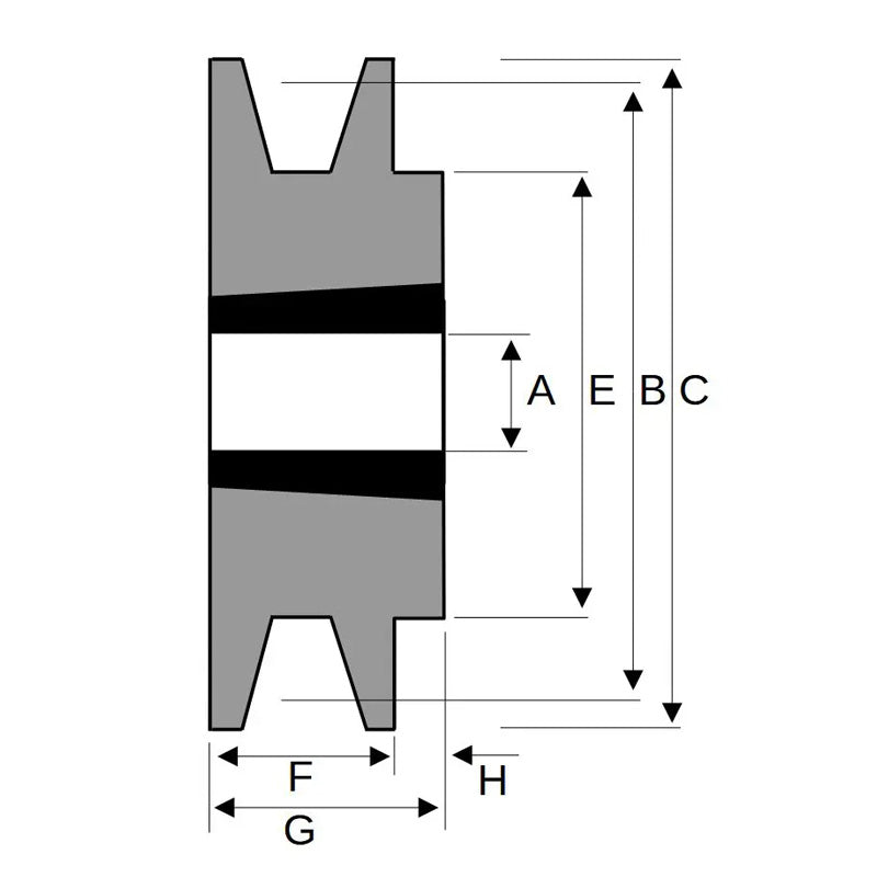 150X1SPB 150mm Pitch Diameter SPB Section Tapered Locking Bush Type Pulley with 1 Groove (Bush not Incl.)
